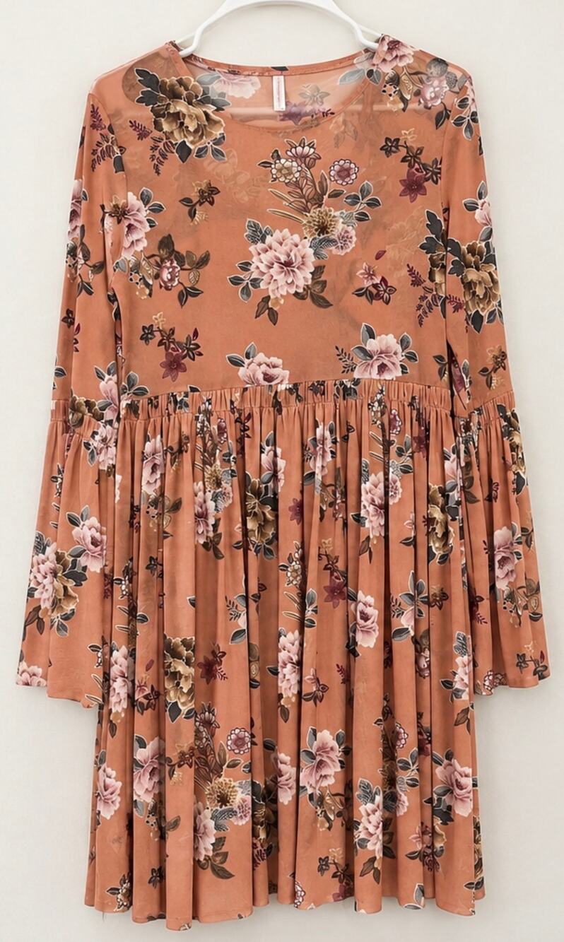 Floral Babydoll Long Sleeve Dress